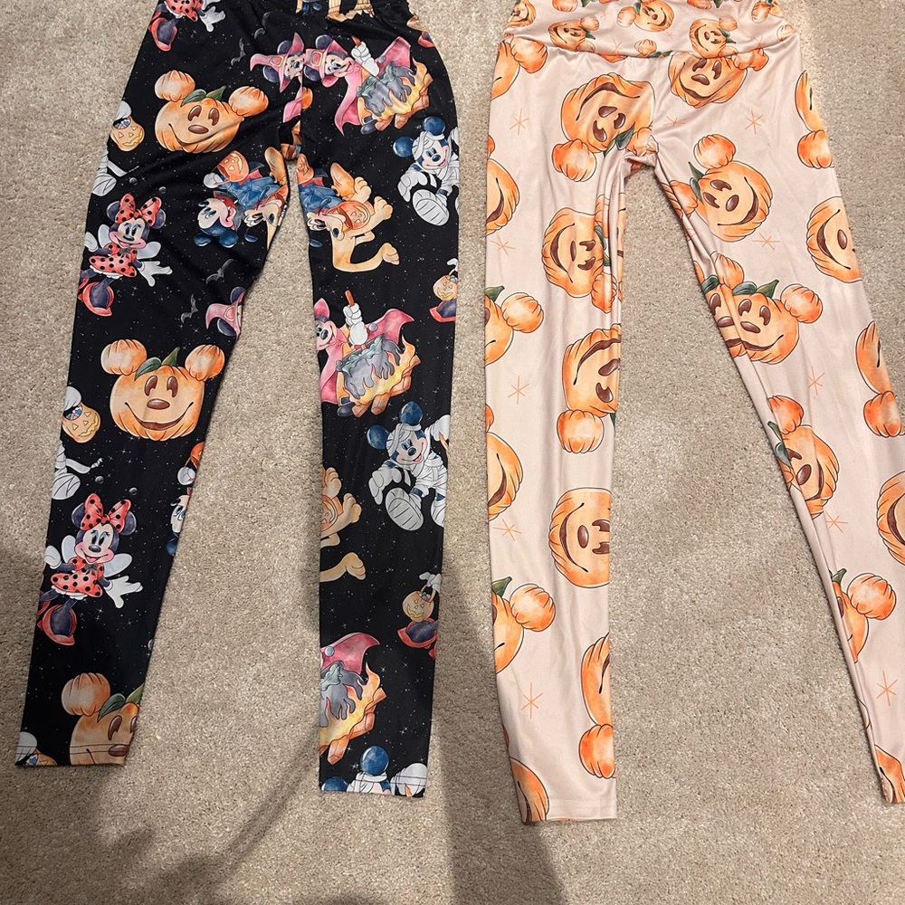 Rainbow Festive Pumpkin and Character Leggings